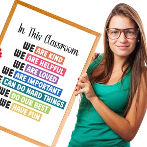 In This Classroom We Are, Classroom Quotes, Classroom Wall Art Digital Download, Classroom Rules, Positive Classroom Quotes Poster