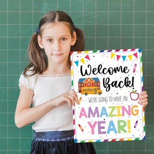 EDITABLE Back to School Welcome Sign Template, Welcome Back to School Bulletin Board, We're Going to Have an Amazing Year image 7