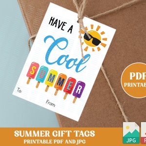 PDF 涼しい夏のアイスキャンディータグ、学生向けの年末ギフトタグ、おやつタグの記念品ラベル