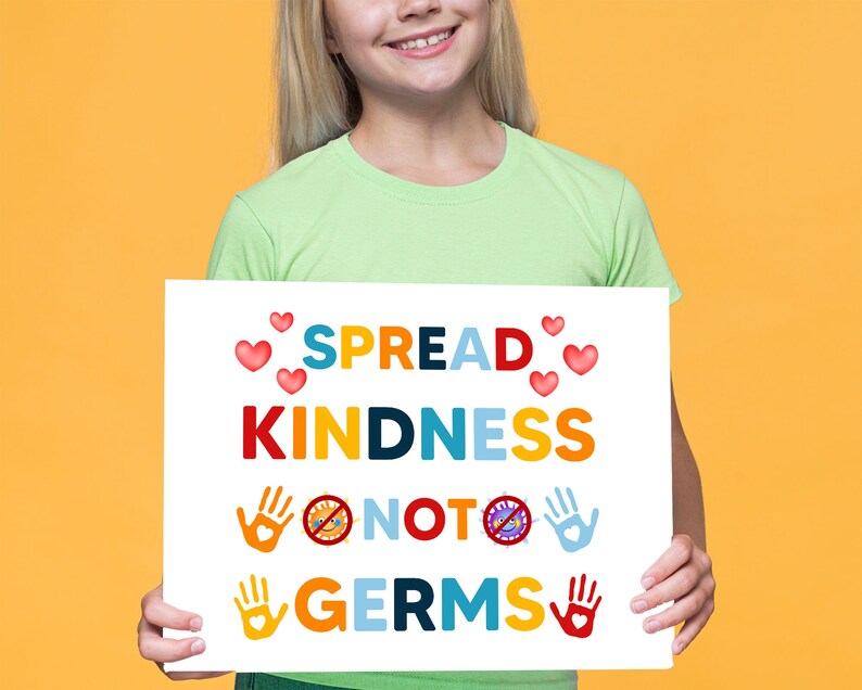 Printable Spread Kindness Not Germs Poster, PDF School Health Safety ...