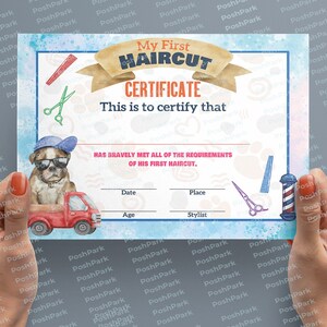 PRINTABLE Blank PDF First Haircut Certificate Boys and Girls Bundle ...