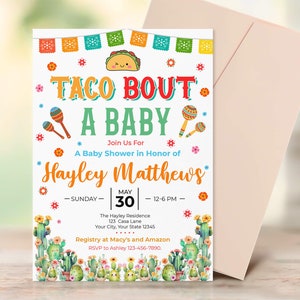 Fiesta Taco Bout A Baby Shower Invite | Mexican Baby Shower Invite | Fiesta Party Template