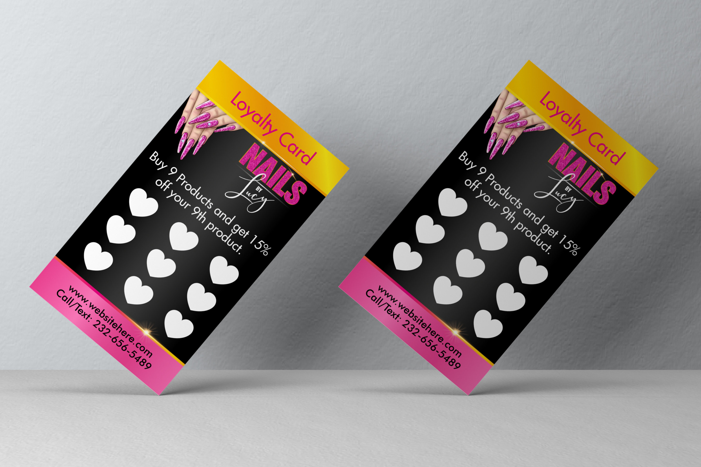 Nail Salon Loyalty Card Template Nail Tech Loyalty Cards Etsy