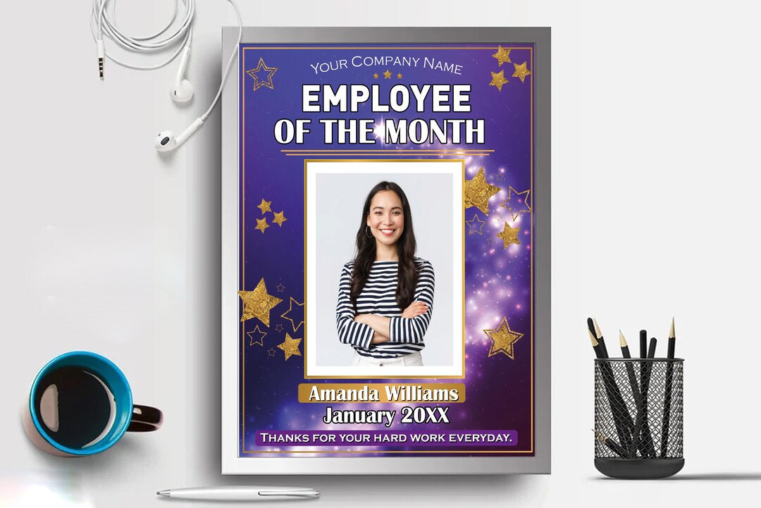 Editable Star Employee Gift | Employee of the Month Certificate ...