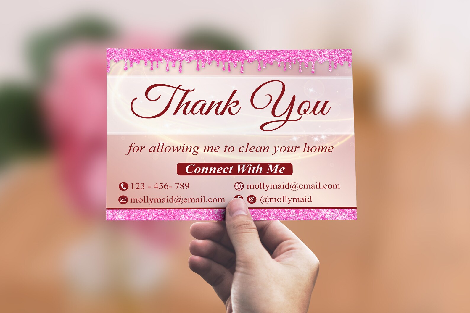 Cleaning Business Thank You Card Template Printable Cleaning Etsy