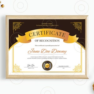 Certificate of Recognition Template Certificate of Recognition Certificate Template Certificate Editable Template Certificate Template image 4