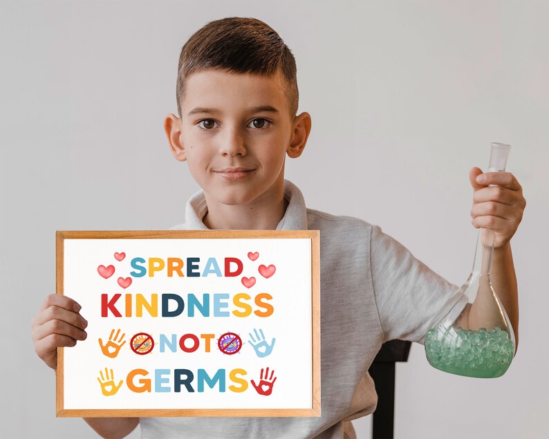 Printable Spread Kindness Not Germs Poster, PDF School Health Safety ...