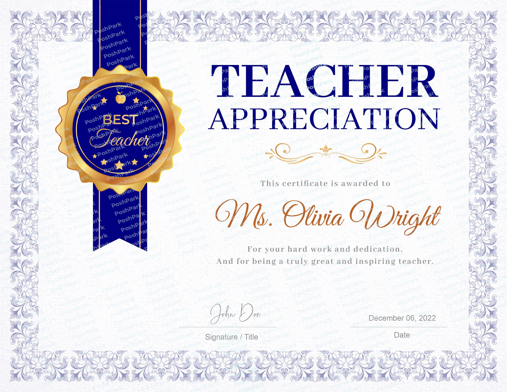 Editable Teacher Appreciation Award Certificate Template Set of 10 | Teacher Gift | Best Teacher | Teachers Week - Etsy editable-teacher-appreciation-award-certificate-template-set-of-10-teacher-gift-best-teacher-teachers-week-etsy