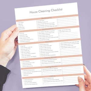 PRINTABLE Room by Room Home Cleaning Checklist, Complete Housekeeping ...