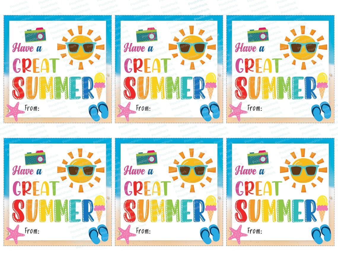 PRINTABLE PDF Have A Great Summer Tag Colorful Summer Gift Etsy