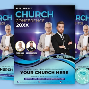 Editable DIY Church Flyer Template, Personalized Conference Flyer Editable with your own Details
