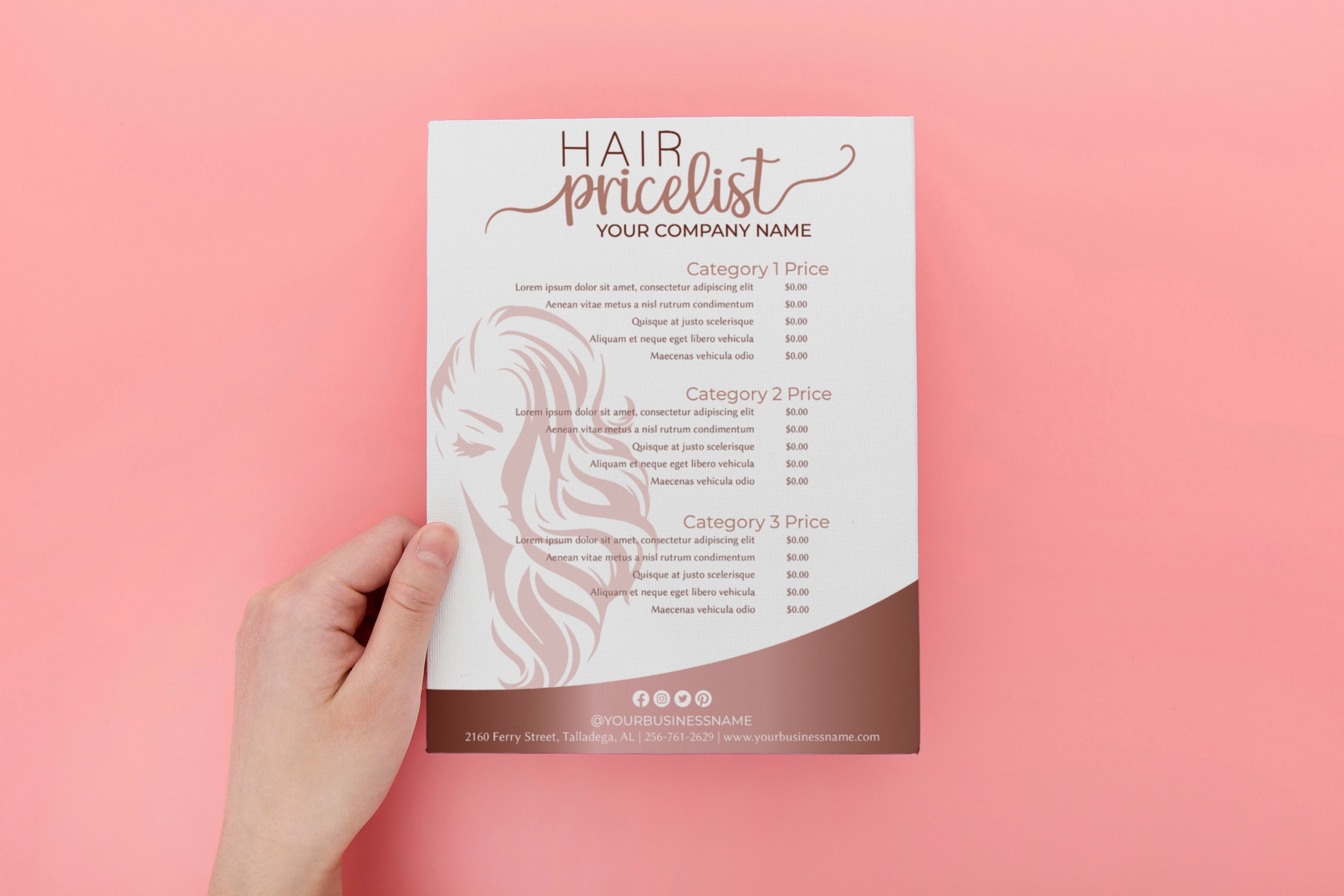 EDITABLE Hair Salon Price List Hair Pricelist Flyer Hair Etsy Canada