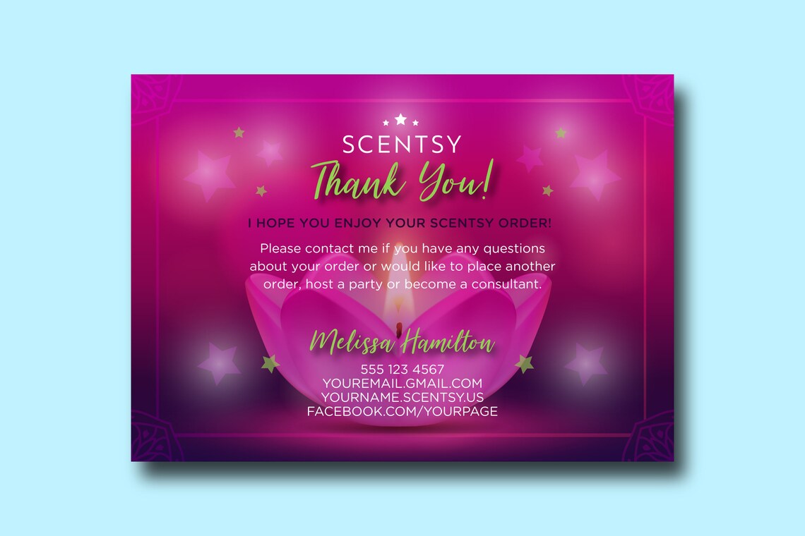 Scentsy Gift Certificate &amp; Thank You Card BUNDLE Editable | Etsy