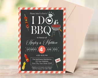 Editable I Do BBQ Invitation, Bridal Shower BBQ Engagement Party Invitation, BBQ Wedding Shower Invitation, Backyard Couple's Shower Invite