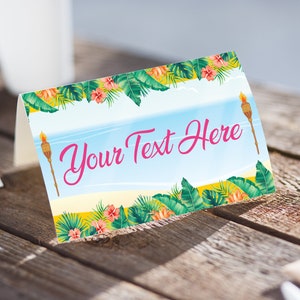 Luau Place Cards, Luau Food Labels, Hawaiian Food Labels, Luau Buffet Labels, Tropical Place Cards, Hawaiian Food Tents, Food Label Template