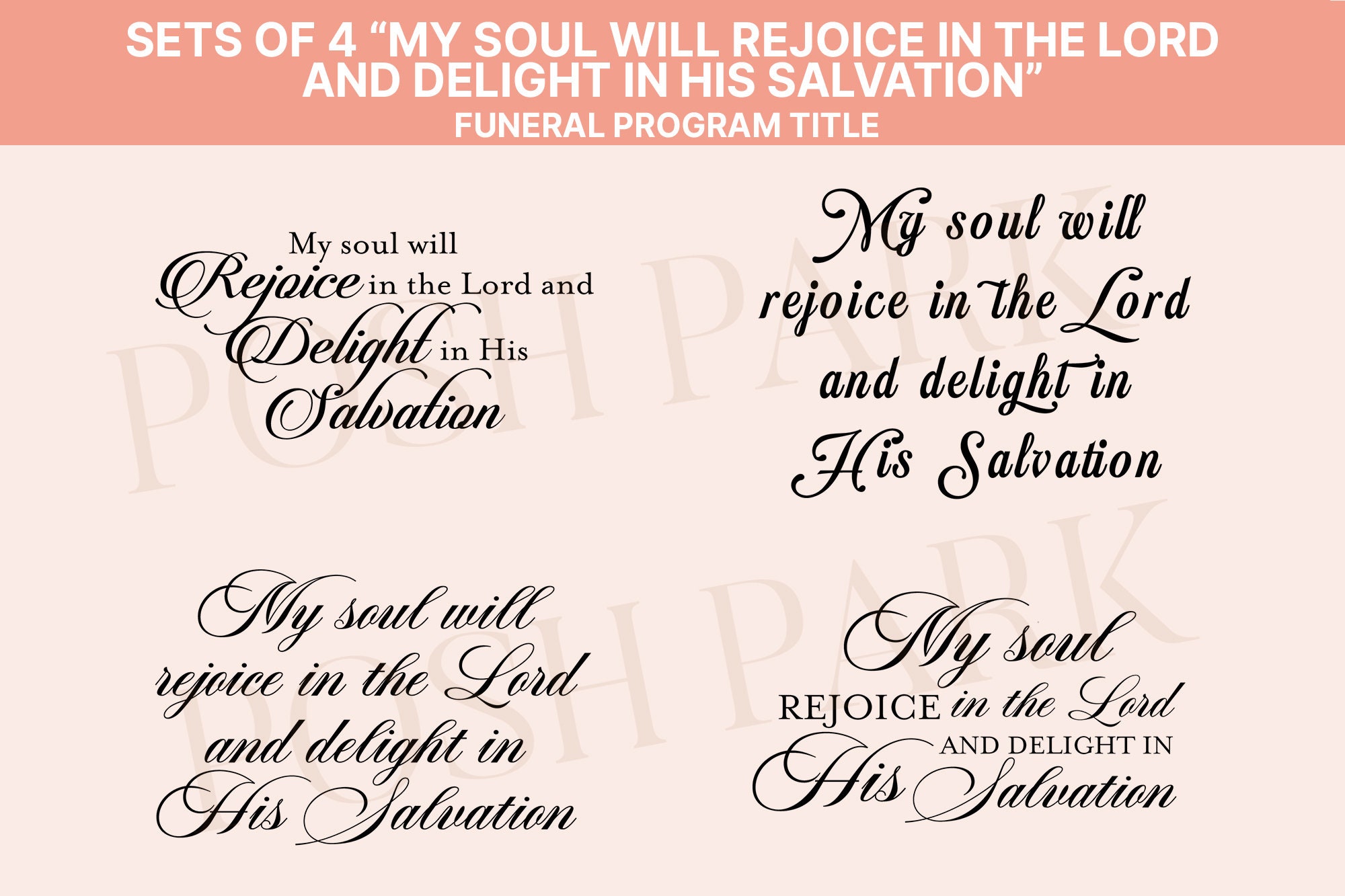 Sets of Funeral Program Word Art Titles 4 My Soul Will Etsy