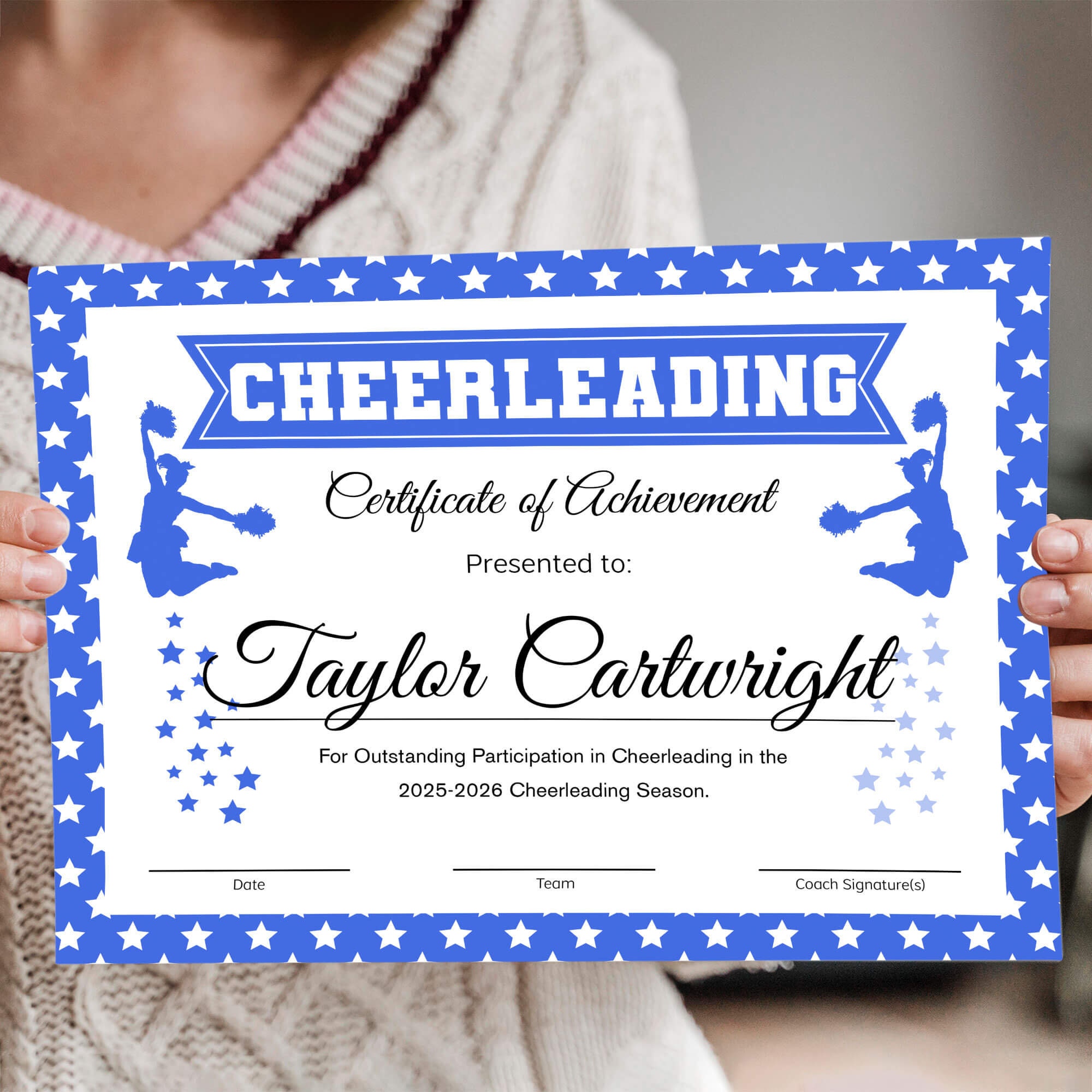 editable-cheerleader-certificate-royal-blue-cheer-certificates-sports-award-cheerleader-award-cheerleading-printable-etsy