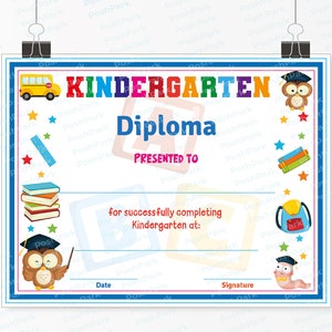 PDF Kindergarten Graduation Certificate Template, Printable ...