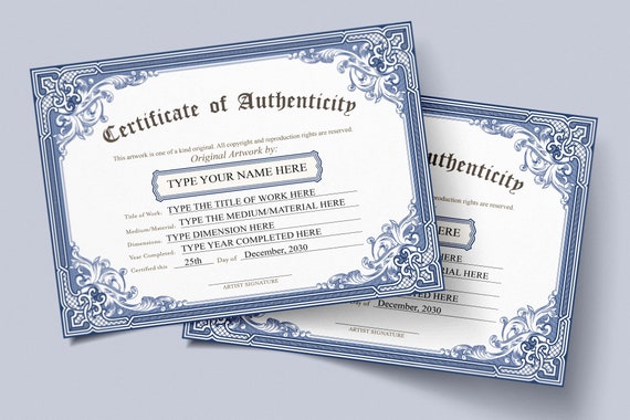 Certificate Authenticity Form - Fill Online, Printable, Fillable