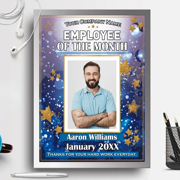 EDITABLE Employee of the Month Certificate | Employee Recognition Award Certificate, Instant Download