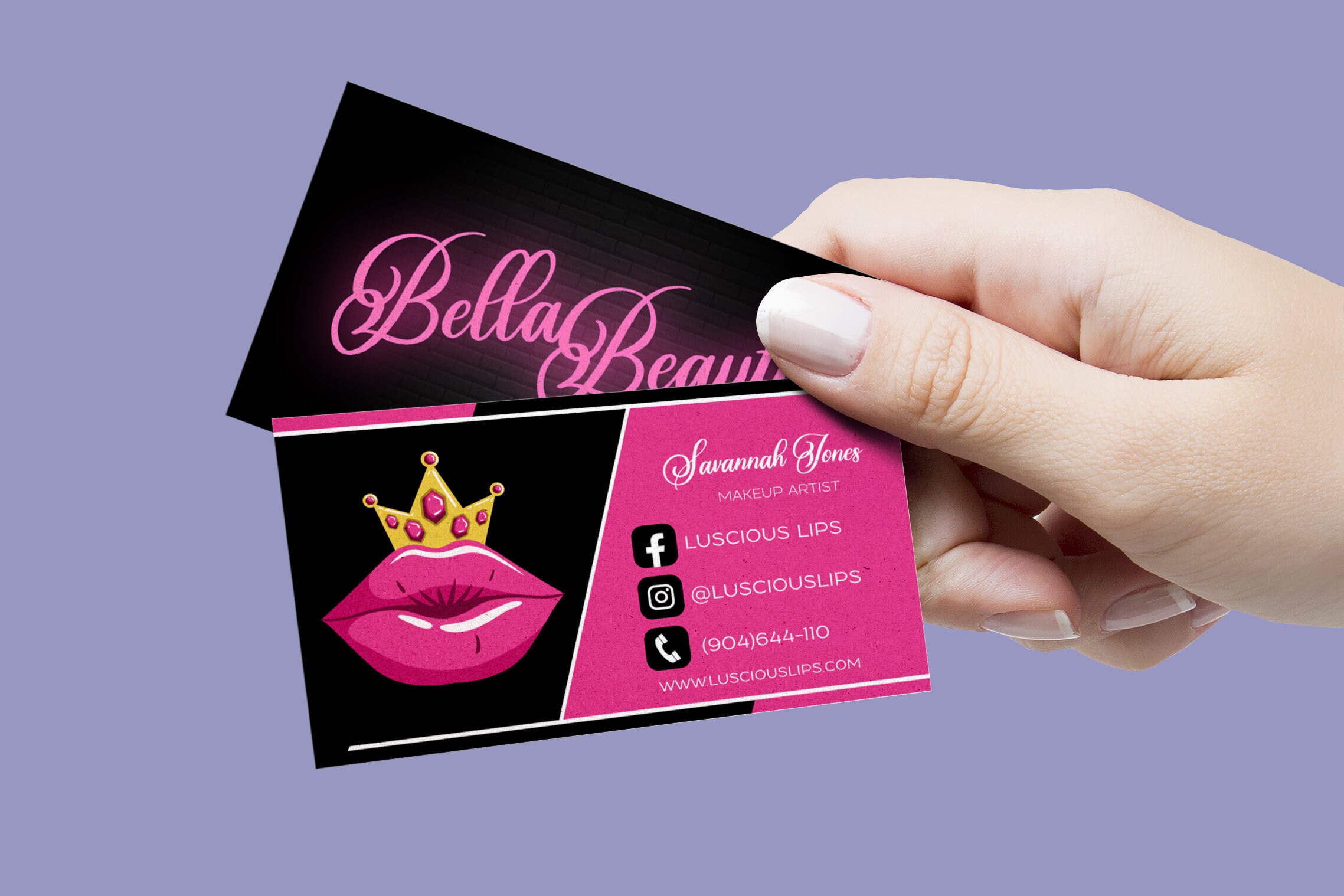 Lip Business Card Lip Gloss Business Cards Makeup Artist Etsy