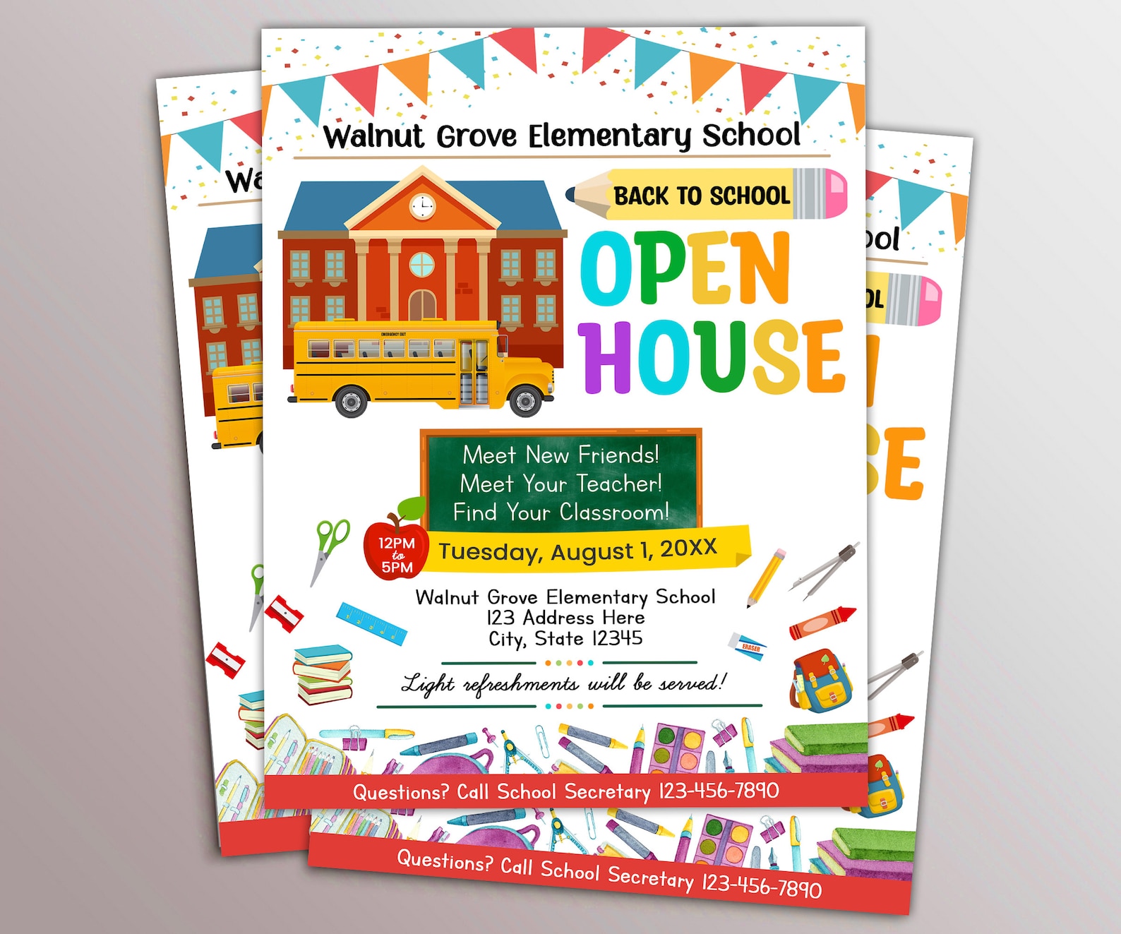 EDITABLE School Open House Flyer Template Printable Back to Etsy