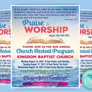 Editable Church Flyer, Printable Church Event Flyer