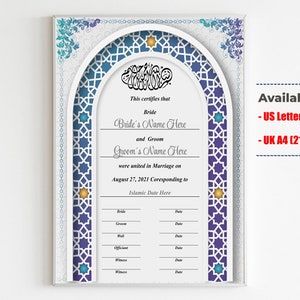 Nikah Template, Nikah Certificate, Islamic Marriage Certificate bild 3