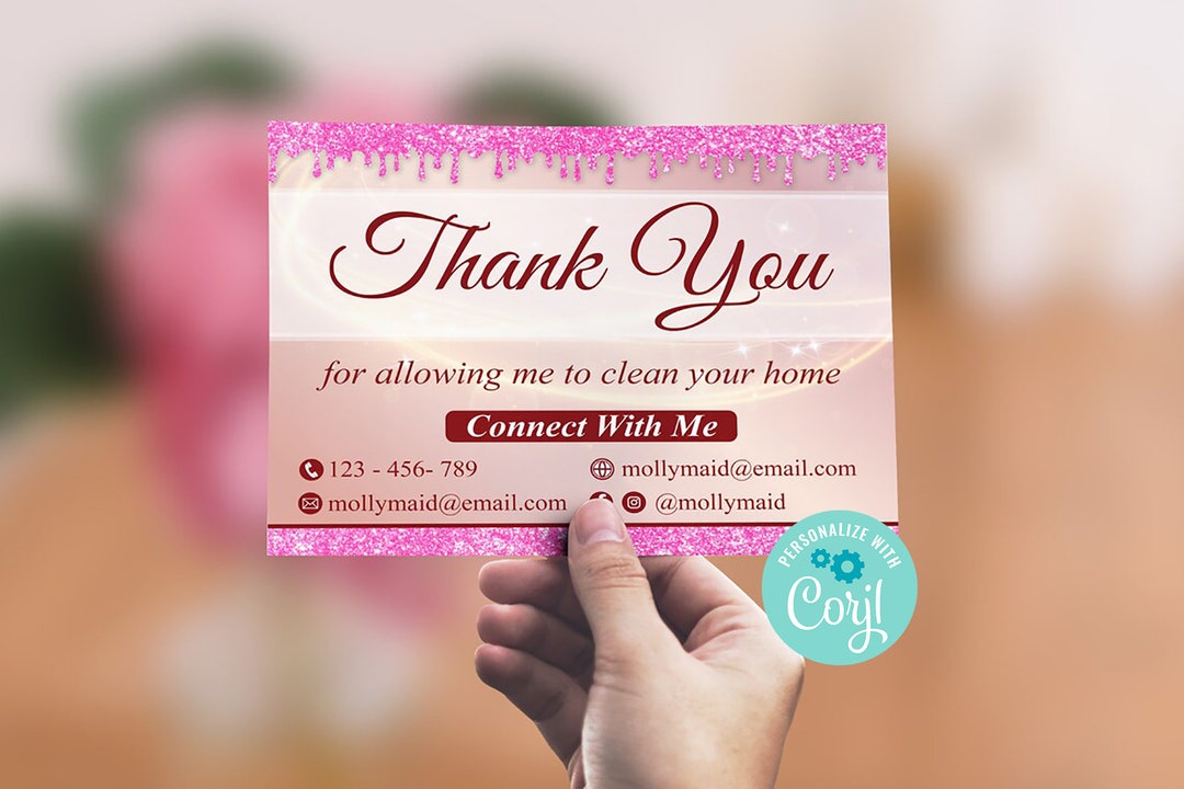 Cleaning Business Thank You Card Template Printable Cleaning Service