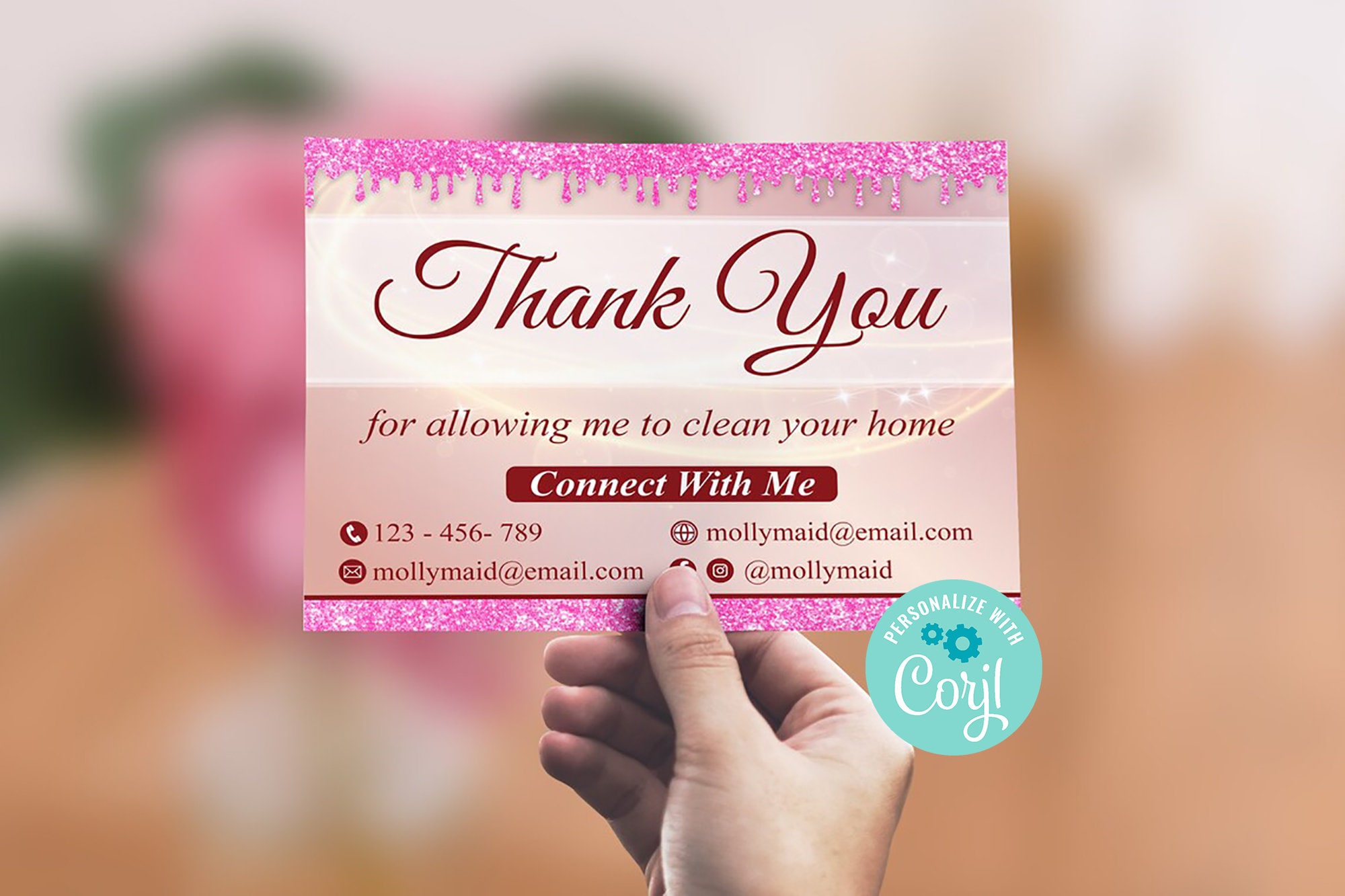 Cleaning Business Thank You Card Template Printable Cleaning Etsy