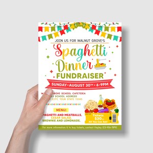 Editable Spaghetti Dinner Flyer Template, Italian Pasta Dinner ...