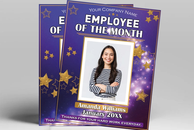 Editable Star Employee Gift | Employee of the Month Certificate ...