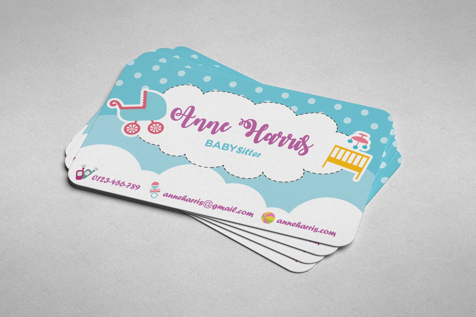 Catchy Babysitting Business Card Cute Babysitting Business Etsy
