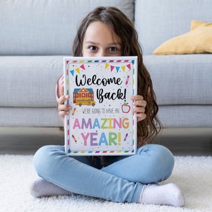 EDITABLE Back to School Welcome Sign Template, Welcome Back to School Bulletin Board, We're Going to Have an Amazing Year image 4