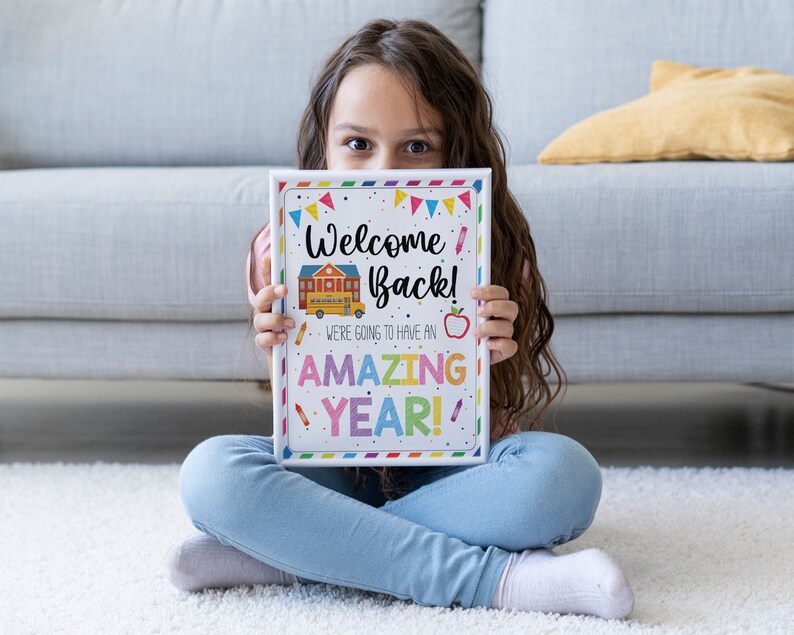 EDITABLE Back to School Welcome Sign Template, Welcome Back to School Bulletin Board, We're Going to Have an Amazing Year image 4