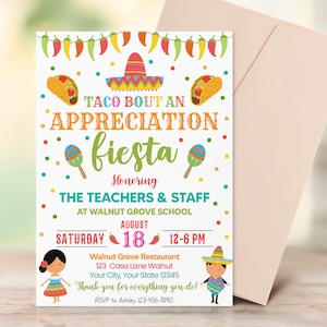 Taco Bout An Appreciation Invite Template, Mexican Themed Party Invitation Flyer, Fiesta Appreciate Party, Taco Bout Party, Instant Download