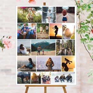 May include: A collage of 16 photographs featuring various people in different settings. The photos are arranged in a grid pattern and show a variety of activities, including hiking, playing with children, and enjoying the outdoors.