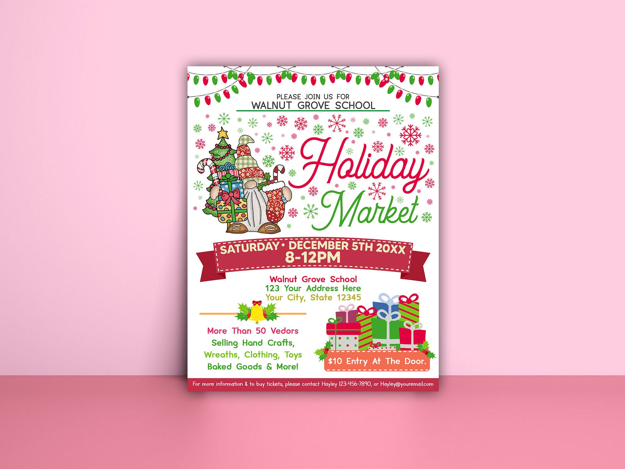 Editable Holiday Market Flyer Template, Community Holiday Event, Church ...