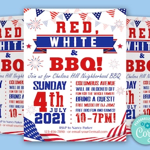 Rustic Barbecue Invitation |Neighborhood Cookout invitation Invite, Block Party Barbecue Invitation,