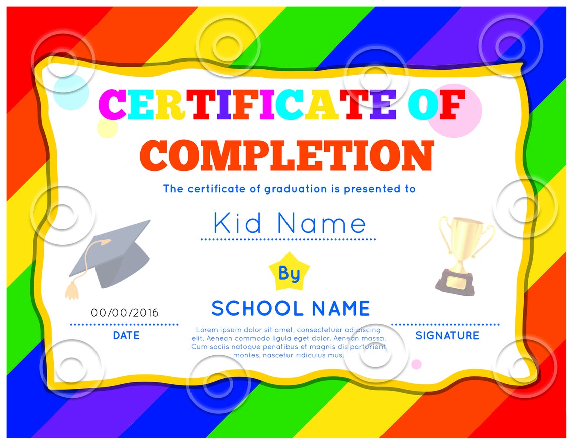 Certificate Completion Template Editable Certificate Etsy certificate-completion-template-editable-certificate-etsy