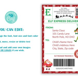 Editable Elf Gift Tags, Christmas Present Tags for Children - Etsy