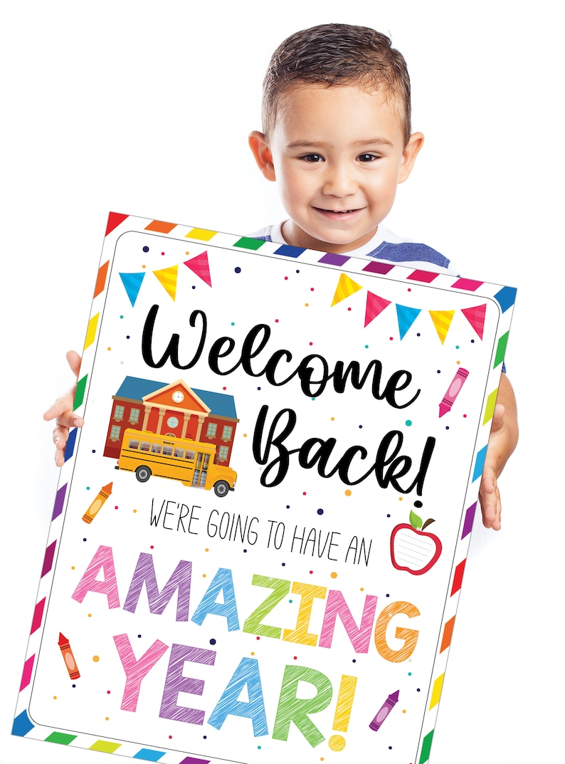 EDITABLE Back to School Welcome Sign Template, Welcome Back to School Bulletin Board, We're Going to Have an Amazing Year image 5