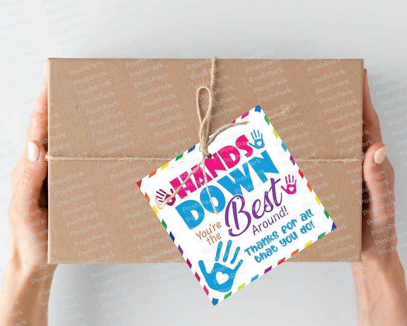 Printable PDF Hands Down You're the Best Around Gift Tag | Etsy