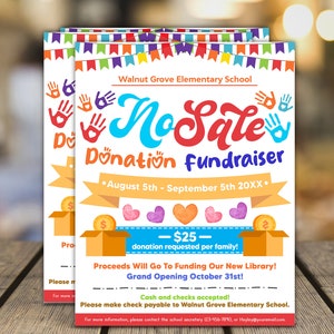 Editable No Sale Donation Fundraiser Flyer Template PTA PTO - Etsy