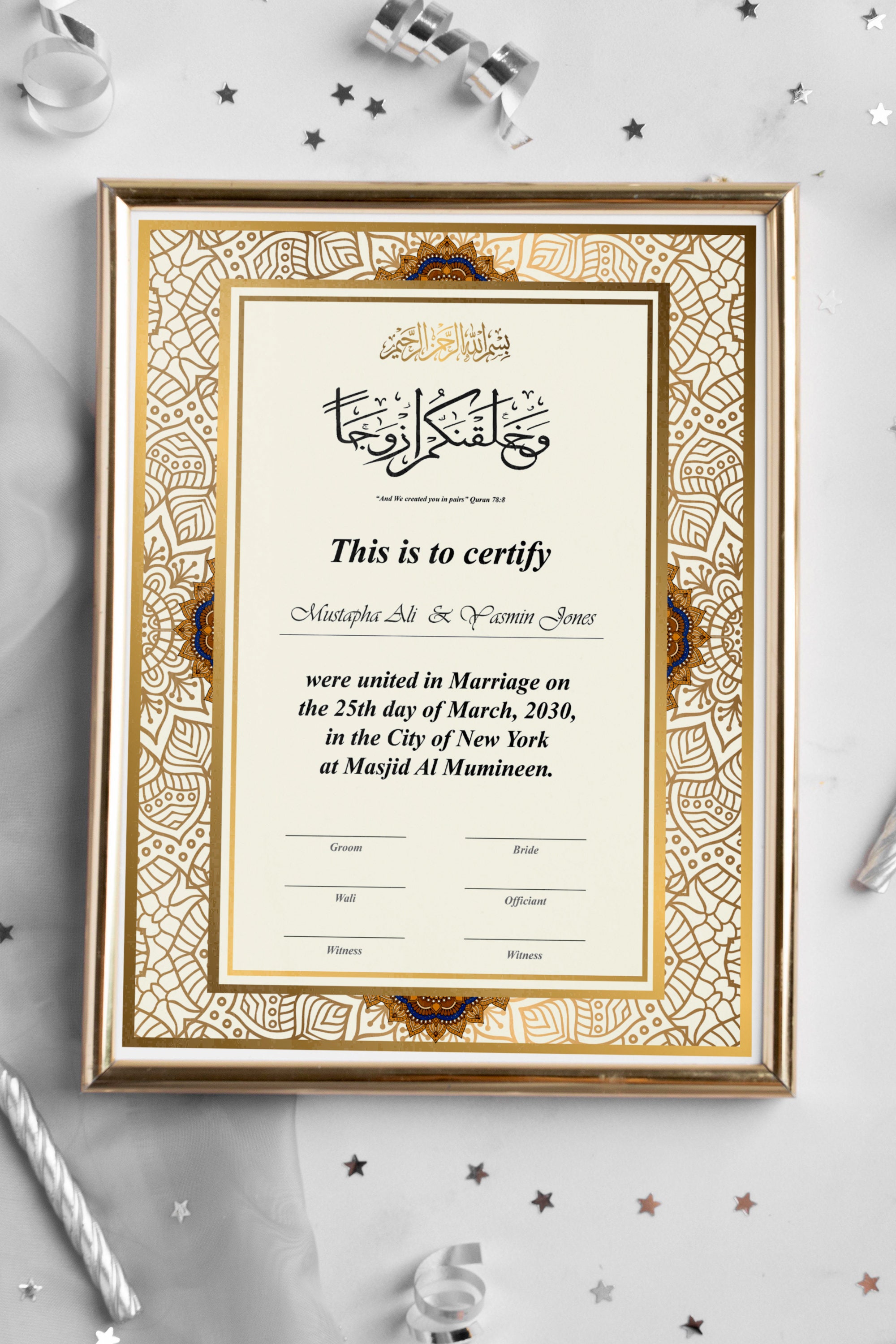 Nikah Certificate Template Nikah Certificate Template