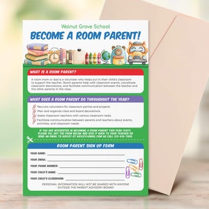 Room Parent Form Flyer, Editable PTA forms Template, PTA Membership Form, PTA Meeting Flyer, Daycare Forms, Recruitment flyer