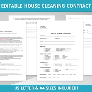 House Cleaning Contract for Cleaning Business Startup Plus FREE Bonus!