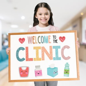 Printable Welcome To The Clinic, PDF School Clinic Decor, School Clinic Poster Decorations, Campus Clinic Sign