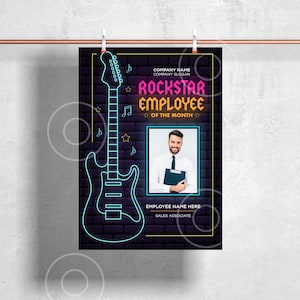 EDITABLE Rockstar Employee of the Month Certificate | Employee ...