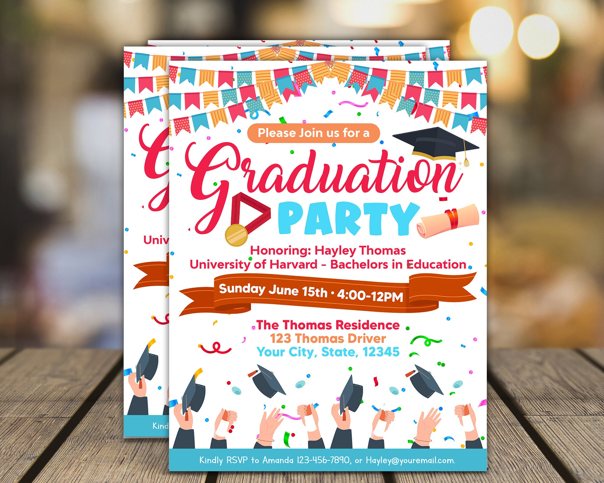 Generic Grad Invite Editable Graduation Invite, Grad Party Invite, Graduation Ceremony ...